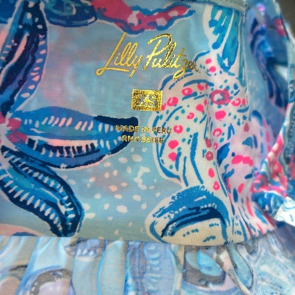 Lilly Pulitzer Dev Dress Multi Bahamas Beachcomber Blue Pink White Sz XS NEW - Picture 11 of 14